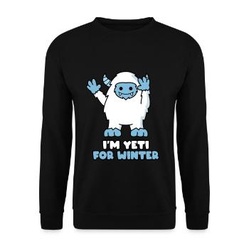 I'm yeti for winter - Unisex Pullover - Schwarz - Vorne - Alina (178cm) & Michal (187cm)
