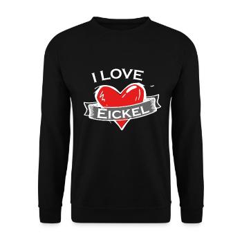 Eickel - Ich liebe Stadtnamen in Tattoo Stil - Unisex Pullover - Schwarz - Vorne - Alina (178cm) & Michal (187cm)
