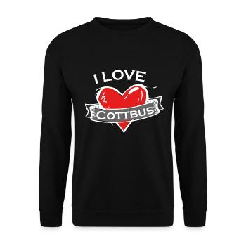Cottbus - Ich liebe Stadtnamen in Tattoo Stil - Unisex Pullover - Schwarz - Vorne - Alina (178cm) & Michal (187cm)