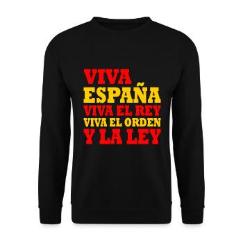 viva españa viva el rey viva el orden y la ley - Unisex Pullover - Schwarz - Vorne - Alina (178cm) & Michal (187cm)