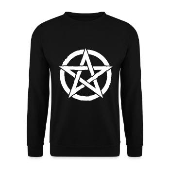 Pentagram for Atheists and Satanists or Goths - Unisex Sweatshirt - black - Front - Alina (178cm) & Michal (187cm)