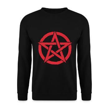 Pentagram for Atheists and Satanists or Goths - Unisex Sweatshirt - black - Front - Alina (178cm) & Michal (187cm)