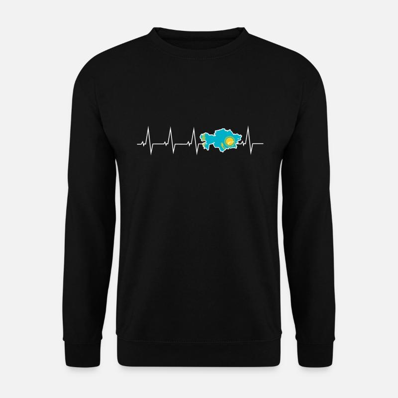 Ich liebe Kasachstan - Kazakhstan - Herzschlag - Unisex Pullover - Schwarz
