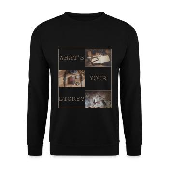 Whats your story? - Unisex Sweatshirt - black - Front - Alina (178cm) & Michal (187cm)