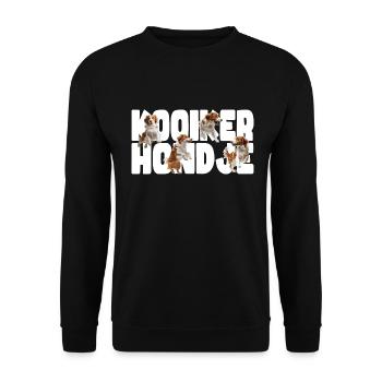 Design cool de Kooikerhondje - Sweat-shirt Unisexe - noir - Devant - Alina (178cm) & Michal (187cm)