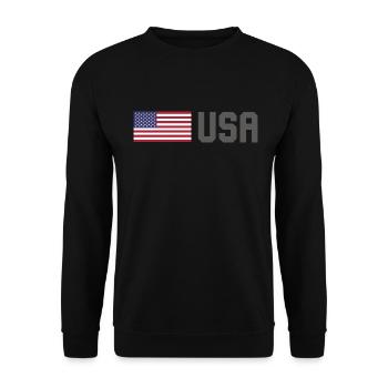 ÉQUIPE États-Unis Drapeau américain devant la police de caractères - Sweat-shirt Unisexe - noir - Devant - Alina (178cm) & Michal (187cm)