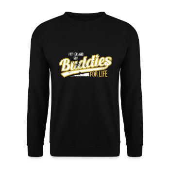 Father and son Buddies life - Unisex Sweatshirt - black - Front - Alina (178cm) & Michal (187cm)