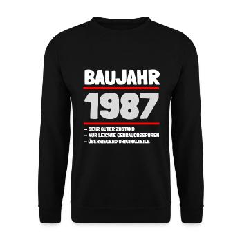Baujahr 1987 und sehr guter Zustand - Unisex Pullover - Schwarz - Vorne - Alina (178cm) & Michal (187cm)