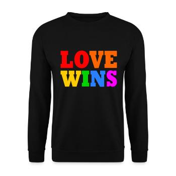 Love wins - Unisex Sweatshirt - black - Front - Alina (178cm) & Michal (187cm)