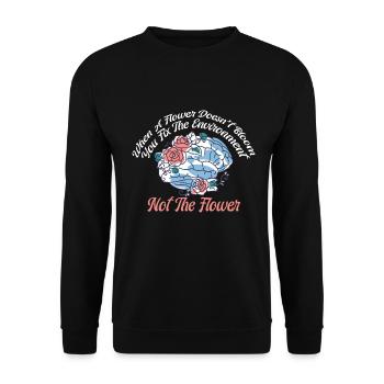 Fix The Environment Not The Flower - Unisex Sweatshirt - black - Front - Alina (178cm) & Michal (187cm)
