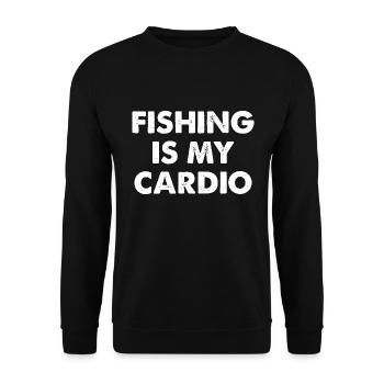 Fishing Is My Cardio - Unisex Pullover - Schwarz - Vorne - Alina (178cm) & Michal (187cm)