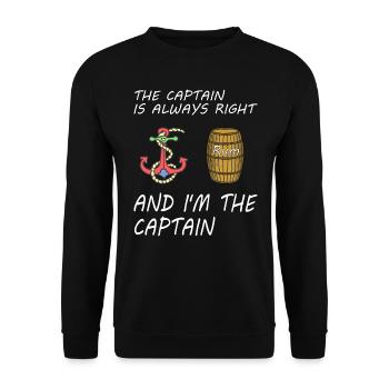 The captain is always right and I am the captain - Unisex Sweatshirt - black - Front - Alina (178cm) & Michal (187cm)