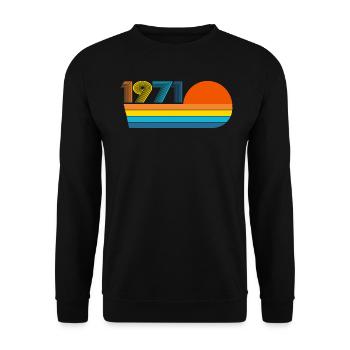 Vintage 1971 Rétro 54ème Cadeau d’Anniversaire - Sweat-shirt Unisexe - noir - Devant - Alina (178cm) & Michal (187cm)