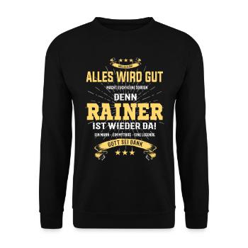 Rainer, tout ira bien T-Shirt - Sweat-shirt Unisexe - noir - Devant - Alina (178cm) & Michal (187cm)