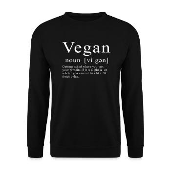 Vegan Substantiv Lustig Definition Lustig Vegan - Unisex Pullover - Schwarz - Vorne - Alina (178cm) & Michal (187cm)