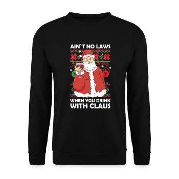 Aint No Laws When You Drink With Santa Claus - Unisex Sweatshirt - black - Front - Alina (178cm) & Michal (187cm)