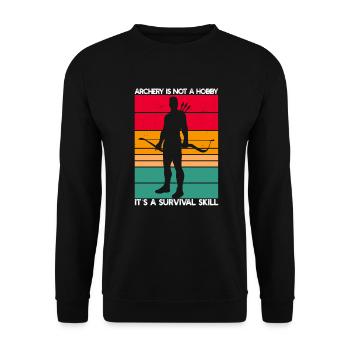 Bogenschießen ist kein Hobby - Unisex Pullover - Schwarz - Vorne - Alina (178cm) & Michal (187cm)