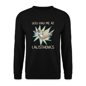 Tu m’as eu à Calisthenics - Sweat-shirt Unisexe - noir - Devant - Alina (178cm) & Michal (187cm)