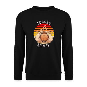 Totally Kiln It Funny Pottery - Unisex Sweatshirt - black - Front - Alina (178cm) & Michal (187cm)