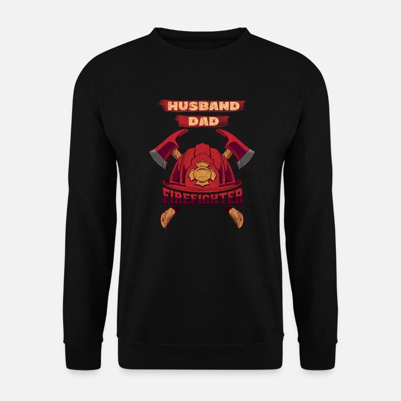Husband Dad Firefighter - Unisex Sweatshirt - black