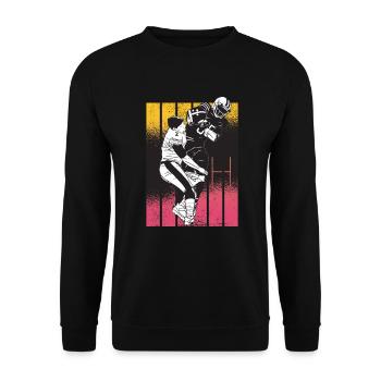 Football Américain Rétro Vintage - Sweat-shirt Unisexe - noir - Devant - Alina (178cm) & Michal (187cm)