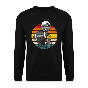 Football Américain Rétro Vintage - Sweat-shirt Unisexe - noir - Devant - Alina (178cm) & Michal (187cm)