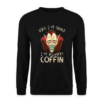 Je suis toujours un cercueil vampire qui dit Halloween - Sweat-shirt Unisexe - noir - Devant - Alina (178cm) & Michal (187cm)