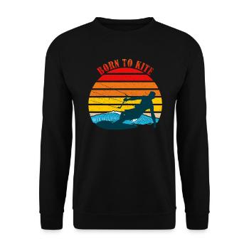 Kitesurfing Sprichwort - Unisex Pullover - Schwarz - Vorne - Alina (178cm) & Michal (187cm)