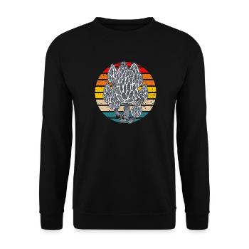 Champignon Champignon Rétro Vintage - Sweat-shirt Unisexe - noir - Devant - Alina (178cm) & Michal (187cm)