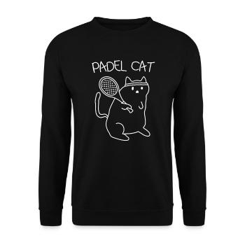 Padel player Padel tennis cat Padel - Unisex Sweatshirt - black - Front - Alina (178cm) & Michal (187cm)