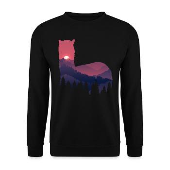 Lama - Unisex Pullover - Schwarz - Vorne - Alina (178cm) & Michal (187cm)