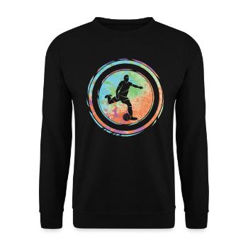 Fußball Spieler Fußballspieler Jungen Fußballer - Unisex Pullover - Schwarz - Vorne - Alina (178cm) & Michal (187cm)
