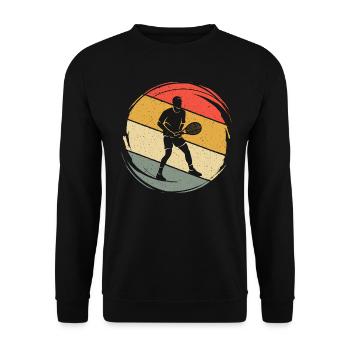 joueur de tennis Retro Tennis Club joueur de tennis - Sweat-shirt Unisexe - noir - Devant - Alina (178cm) & Michal (187cm)