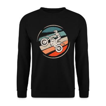 Motorrad Dirtbike Biker Jungen Kinder Motocross - Unisex Pullover - Schwarz - Vorne - Alina (178cm) & Michal (187cm)
