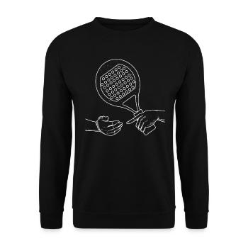 Padel Player Funny Padel Tennis Padel Player - Unisex Sweatshirt - black - Front - Alina (178cm) & Michal (187cm)
