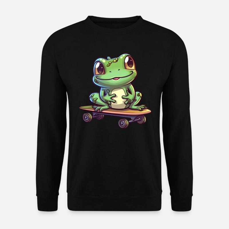 Frog on a skateboard - Unisex Sweatshirt - black