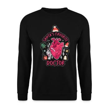 Der hässliche Lieblingsdoktor des Weihnachtsmanns - Unisex Pullover - Schwarz - Vorne - Alina (178cm) & Michal (187cm)