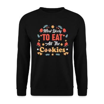 Am ehesten werden alle Kekse gegessen - Unisex Pullover - Schwarz - Vorne - Alina (178cm) & Michal (187cm)