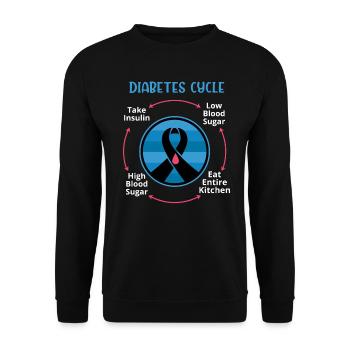 My Diabetes Mom Cycle Warrior - Unisex Sweatshirt - black - Front - Alina (178cm) & Michal (187cm)