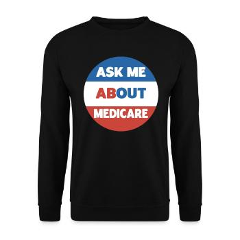 Posez-moi des questions sur la sécurité sociale Medicare - Sweat-shirt Unisexe - noir - Devant - Alina (178cm) & Michal (187cm)