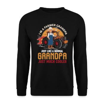 I'm A Much Cooler Farmer Grandpa - Unisex Sweatshirt - black - Front - Alina (178cm) & Michal (187cm)
