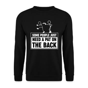 Some People Just Need A Pat On The Back - Unisex Sweatshirt - black - Front - Alina (178cm) & Michal (187cm)