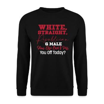 White Straight Republican And Male - Unisex Sweatshirt - black - Front - Alina (178cm) & Michal (187cm)