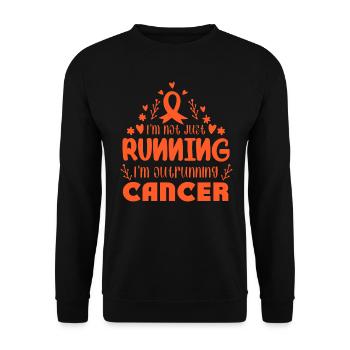 I'm Outrunning Leukemia Cancer - Unisex Sweatshirt - black - Front - Alina (178cm) & Michal (187cm)