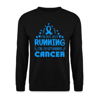 I'm Outrunning Prostate Cancer - Unisex Sweatshirt - black - Front - Alina (178cm) & Michal (187cm)