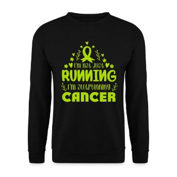 I'm Outrunning Lymphoma Cancer - Unisex Sweatshirt - black - Front - Alina (178cm) & Michal (187cm)