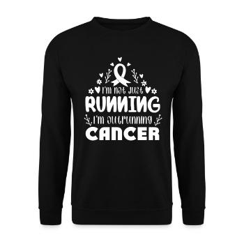 I'm Outrunning Lung Cancer - Unisex Sweatshirt - black - Front - Alina (178cm) & Michal (187cm)