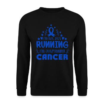 I'm Outrunning Colon Cancer - Unisex Sweatshirt - black - Front - Alina (178cm) & Michal (187cm)
