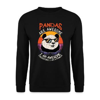 Panda Animal Lamour - Sweat-shirt Unisexe - noir - Devant - Alina (178cm) & Michal (187cm)