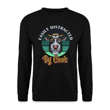 Easily Distracted By Cows Country Babe - Unisex Sweatshirt - black - Front - Alina (178cm) & Michal (187cm)